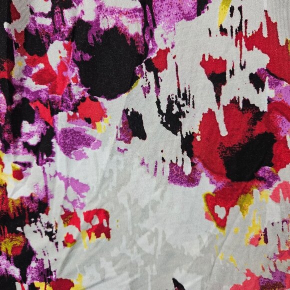 NWT Blouse Simply Vera Womens XL Colorful Asymmetrical Knit Stretch Bold Festive - Picture 4 of 13